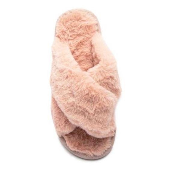 Premium Fluffy Faux Fur Slippers in Rose Pink - Picture 3 of 6